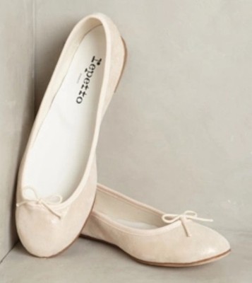 Repetto Cendrillon Metallic Ivory Ballet Flats 38.5 Made in France