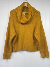 Suéter Anthropologie Pilcro Zamora Capucha Cuello Talla Pequeña Mostaza Cuadrado