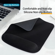 Ergonomic Gaming Mouse Pad with Memory Foam Wrist Rest Large Non-Slip Black