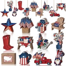 36 Pcs 4th of July Patriotic Ornaments 250th Anniversary Tree Decorations Red Wh