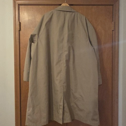 Vintage English Squire Trench Coat 60L Big Tall USA Zip Out Liner Tan image 7