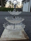 Vintage Federal Glass Petal Serving Tidbit Tray 3 or 4 Tier Bowls
