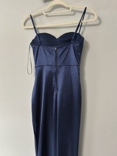 Windsor Long Dress Size XS Nave Blue Sleeveless Corset Front