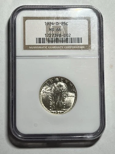1924-D STANDING LIBERTY QUARTER NGC MS66 25c BLAST WHITE HIGH GRADE NICE LUSTER