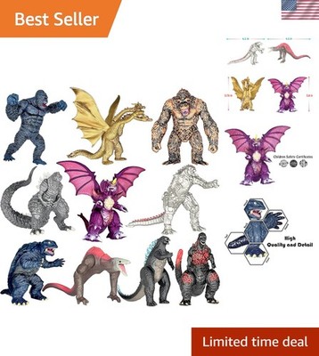 Exclusive 10-Piece Godzilla vs Kong Action Figure Set for Collectors & Cake T...