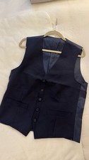 The Collection Debenhams Navy Blue Mens Tailored Waistcoat 38R Adjustable Back