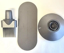 Genuine Dyson Supersonic Hair Dryer Wide Tooth Comb & Diffuser Attachments + Mat