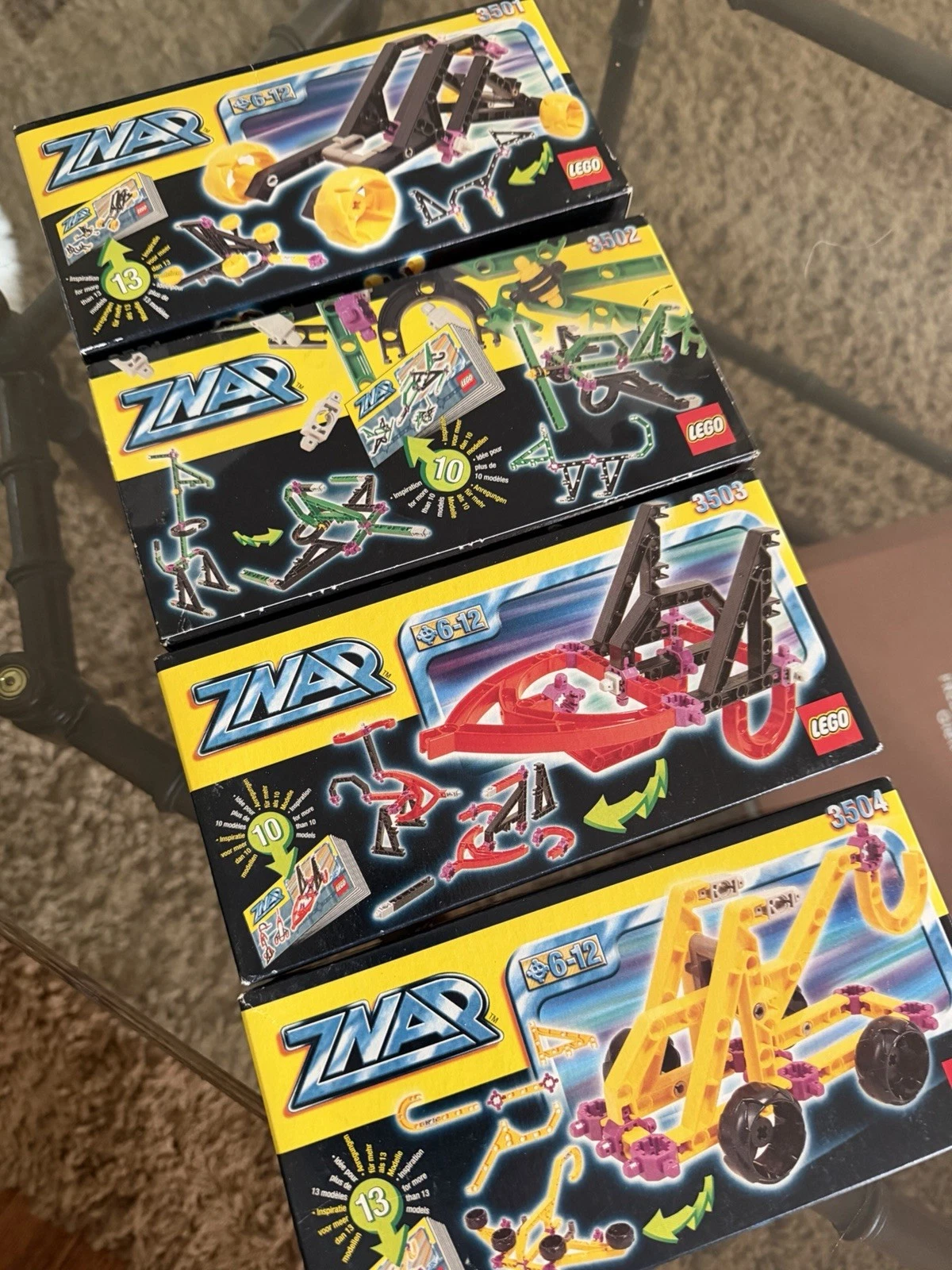 Nib Lot Of 4 Vintage Lego Znap 3501,3502,3503 3504 1998 Sealed
