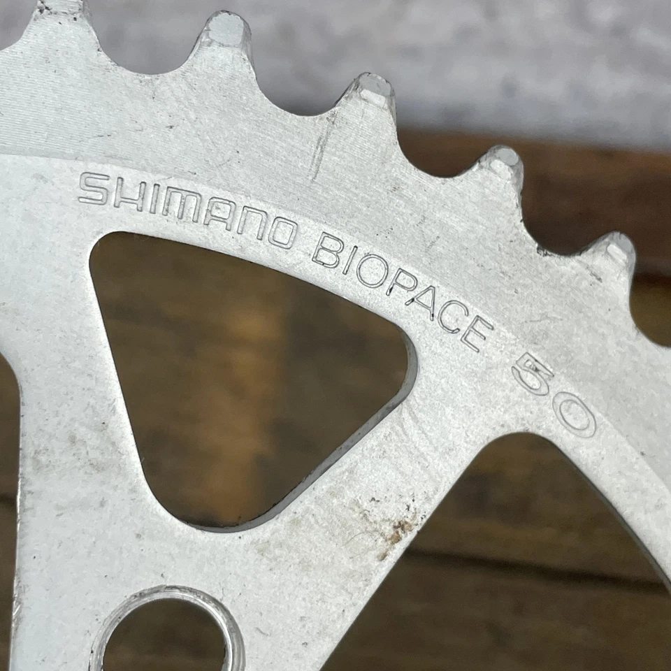 Vintage Shimano Biopace Chainring Set 50 44 28T 110 74 BCD Japan Oval MTB Tourin - Image 2 of 4