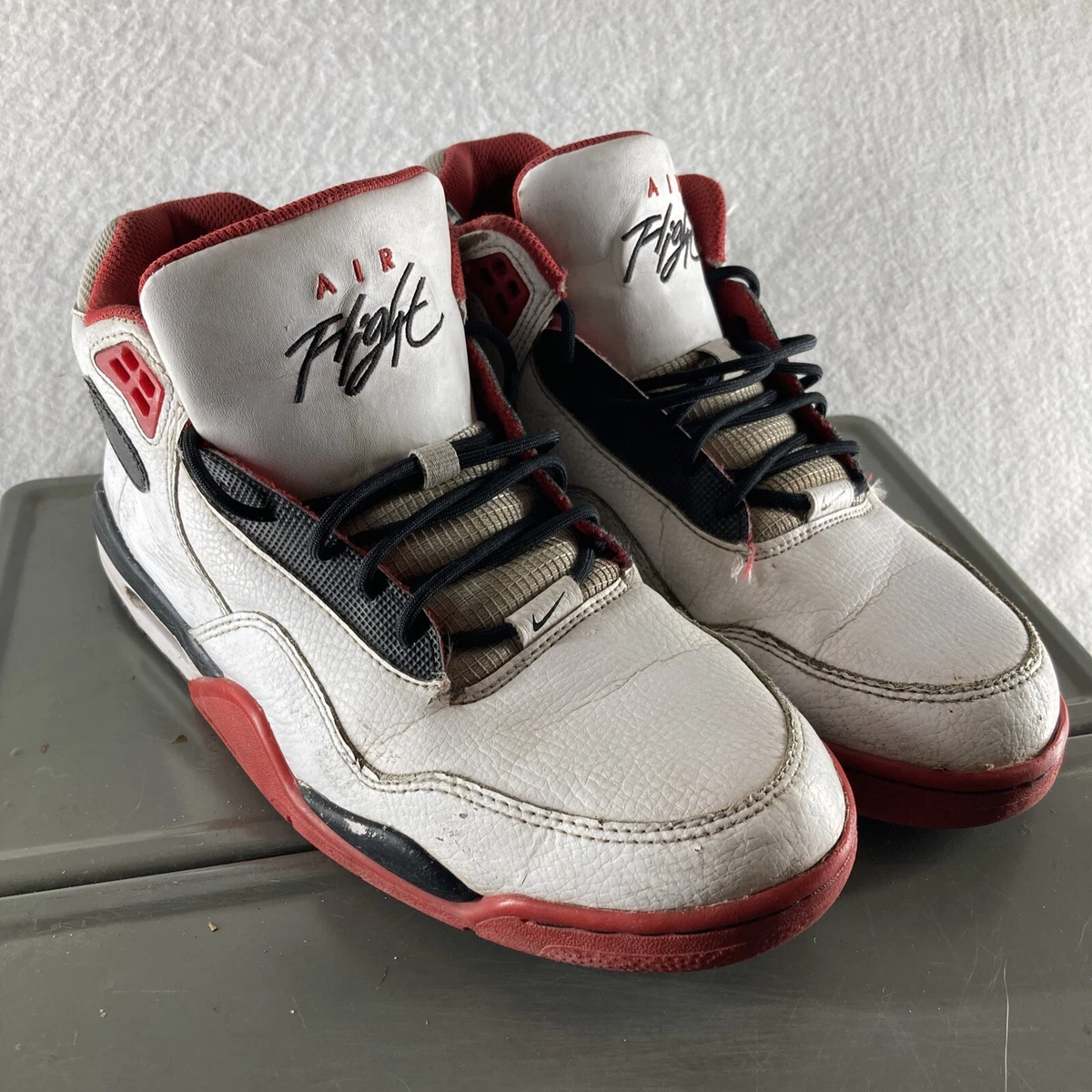 Nike Air Flight Shoes Mens 8 White Black Red Legacy BQ4212 100