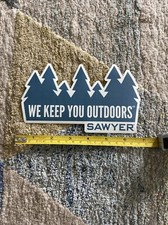 Sawyer We Keep You Outdoors Camping Mountain Trees Sticker Decal Approx 7  