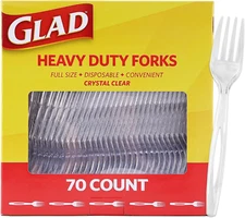 Clear Plastic Forks Heavy Duty Disposable Cutlery Set Standard Size Clear
