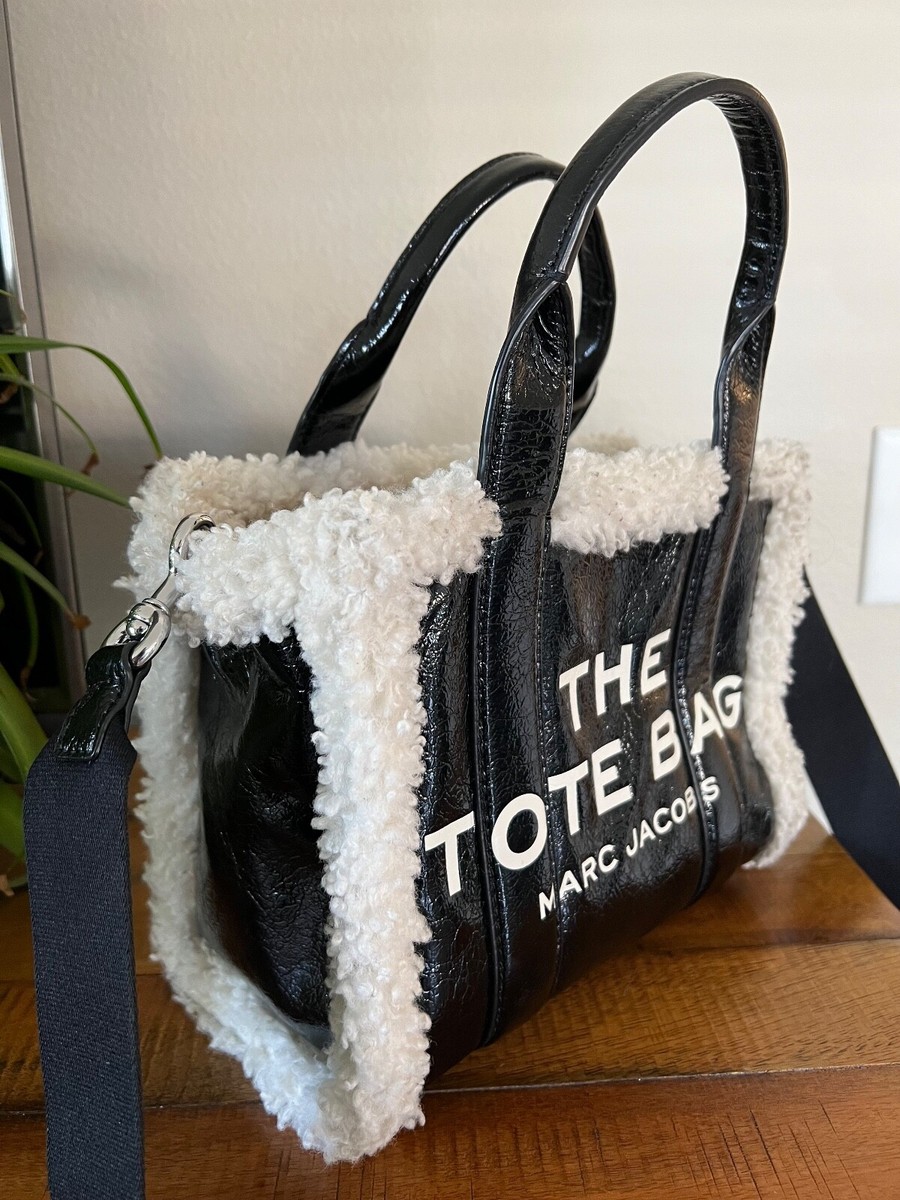 black leather fur tote bag marc jacobs small | eBay