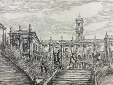 Arnoldo CIARROCCHI 1916-2004 Piazza del Campidoglio Roma Architettura 1956