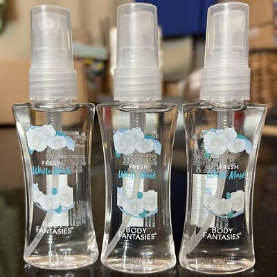 Body Fantasies Fresh White Musk Fragrance Body Mist Spray oz Lot of  New
