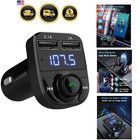 Handsfree Car Charger Bluetooth Fm Transmitter Dual Usb Mp3 Music Adapter