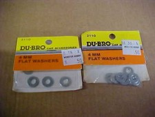 DU-BRO 2110 = 4MM FLAT WASHERS  (2 PKGS)   (NEW/ OPENED) 