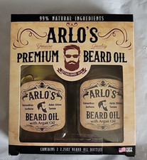 Arlo  s Premium Beard Oil 99 Natural Ingredients 2 2.25 oz Bottles  NEW 