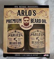 Arlo’s Premium Beard Oil 99% Natural Ingredients (2) 2.25 oz Bottles **NEW**