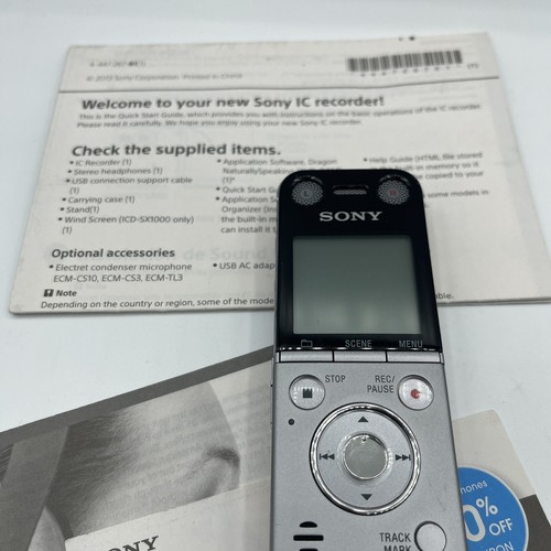 Sony ICD-SX733 Silver LCD Screen Linear PCM Digital Voice Recorder ChargerWorks - Picture 3 of 8
