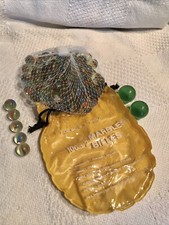 Vintage French Cat Eyes Marbles in Original Bag 88 2 Shooters RARE