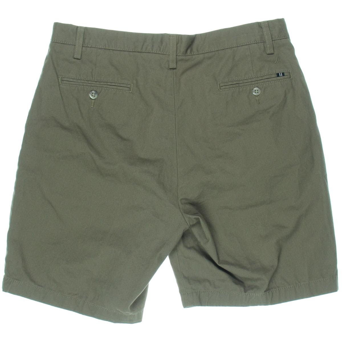 Nautica Shorts Classic Fit Olive Green Twill Khaki Chino Deck Size