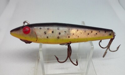 Vtg L&S MirrOlure TT23D Black Sil/Cop Flash 3 1/2'' Twitch Bait 1/2z Fishing Lure