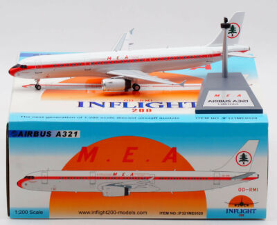 Inflight IF321ME0520 MEA Airbus A321-200 OD-RMI Diecast 1/200 Jet Model Airplane