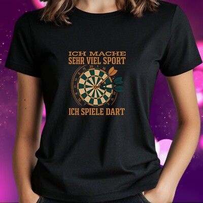 T-Shirt Frauen Ich spiele Darts Motiv Baumwolle Größe S bis 3XL