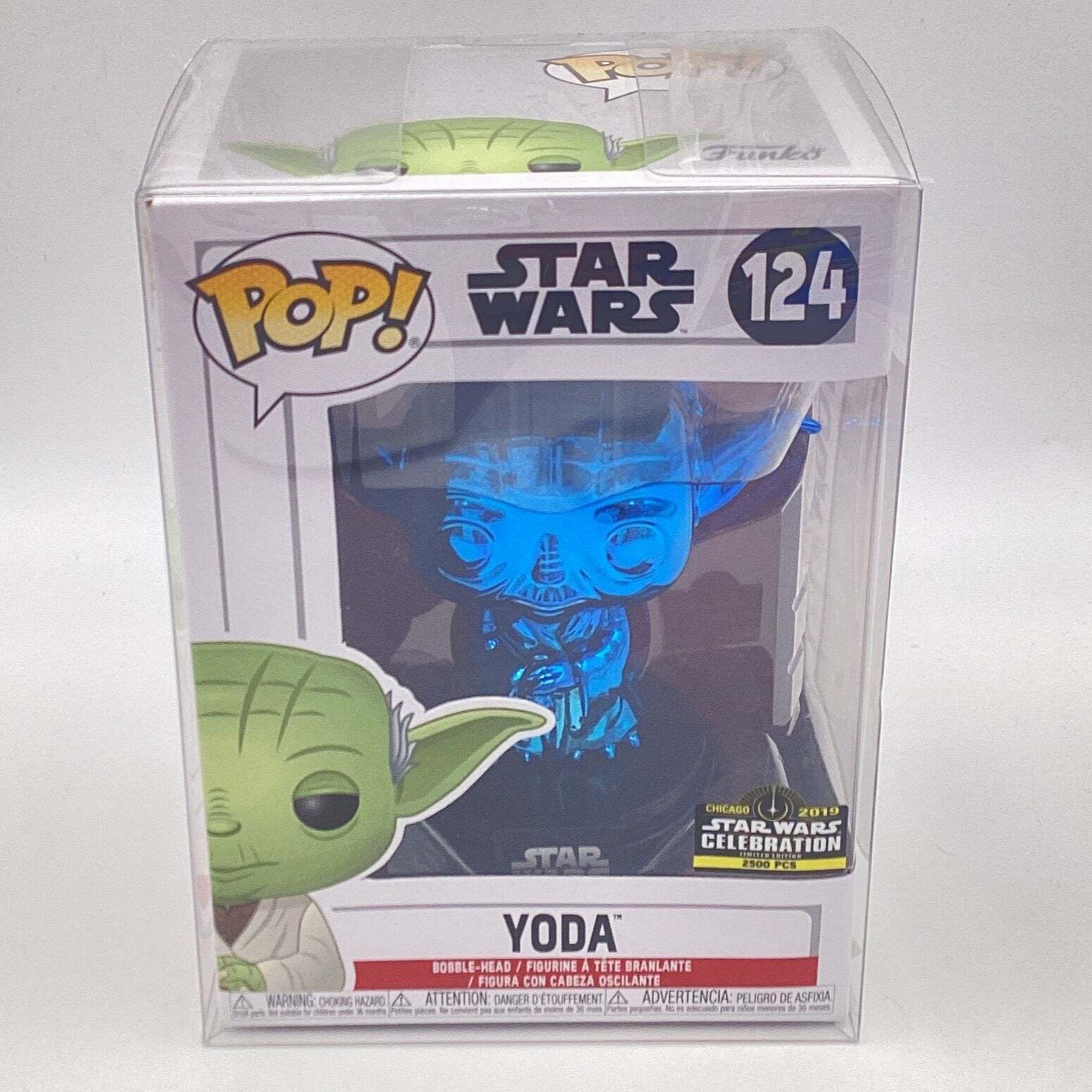 Funko Pop! Star Wars - Yoda (Azul Cromado) (Star Wars Celebration 2019)