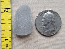GENUINE BEACH SEA GLASS SURF TUMBLED SILVER GRAY GREY SMOKE FROSTED PENDANT E3
