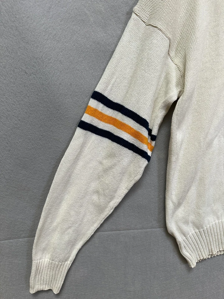 Vintage Cliff Engle Sweater Mens Small Beige U.S. Naval Academy Ex Tridens 80s - Image 3 of 4