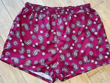 Vintage Men  s Medium Floral Print Cotton 70  s Surfing Swim Trunks Shorts