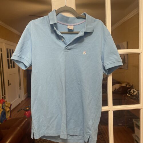 Brooks Brothers Polo Shirt Mens small blue Golf Short Sleeve Button Up Collared - Picture 1 of 5