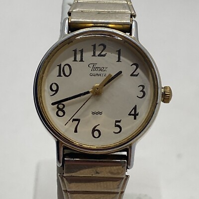 Vintage Timex 377 BA CELL Silver Tone Quartz Analog Women's Watch
