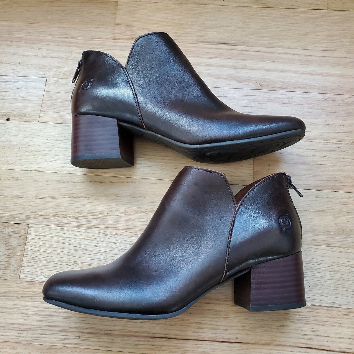 Born Womens Brown Leather Upper Boots Booties Size F57306