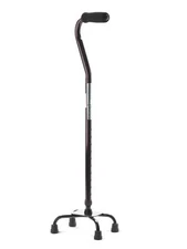 Aluminum Quad Cane, Small Base, Black, Each