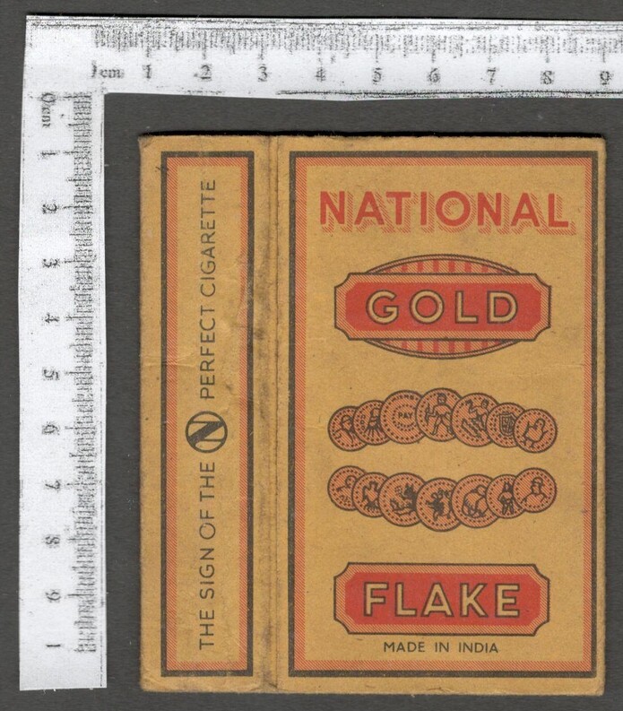 India vintage empty packet Gold Flake Cigarettes National Tobacco Co. India  Ltd
