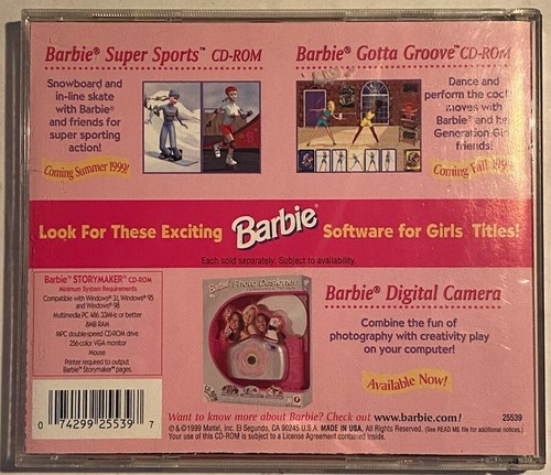 Mattel ~ "Barbie Storymaker" ~ CD-Rom ~ Very Good Condition - Picture 3 of 3