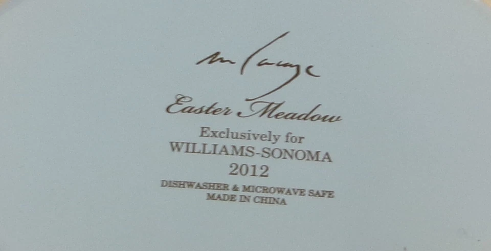 2 placas ovaladas Williams Sonoma Easter Meadow Bunny Rabbit 8,5" 2012 Foto 2 de 2