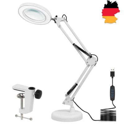 10 Dioptrien Lupenlampe Arbeitsleuchte 72 LED Lupenleuchte Lupe mit Basis Clip