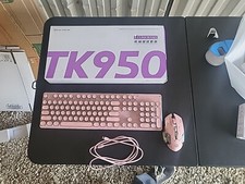 EWEADN TK950 Wireless Typewriter Keyboard and Mouse Combo, 104 Keys Retro Typ...