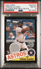 PSA 8 nm-mint 2020 TOPPS 1985 BASEBALL RELICS YORDAN ALVAREZ BLACK /199 made RC