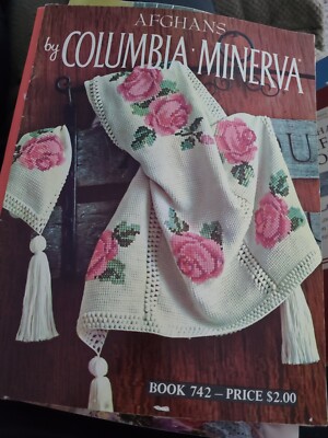 Vintage Afghans by Columbia Minerva Patterns Knitting Crochet Book 742