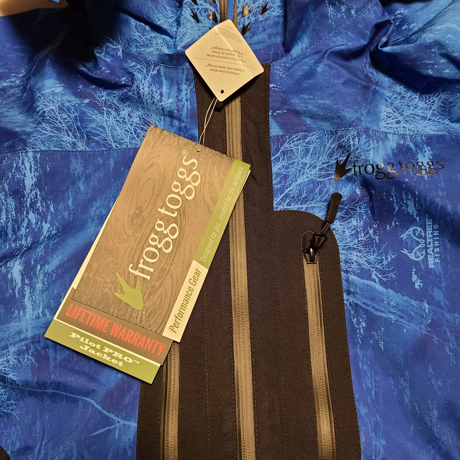 Limited Edition Frogg Toggs Pilot PRO Jacket Sz M Realtree Fishing Dark Blue - product detail image 8