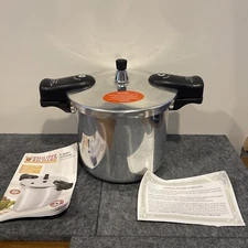 PHILIPPE RICHARD 6 QUART ALUMINUM PRESSURE COOKER -WITH BOOK- NEW NO BOX Canner