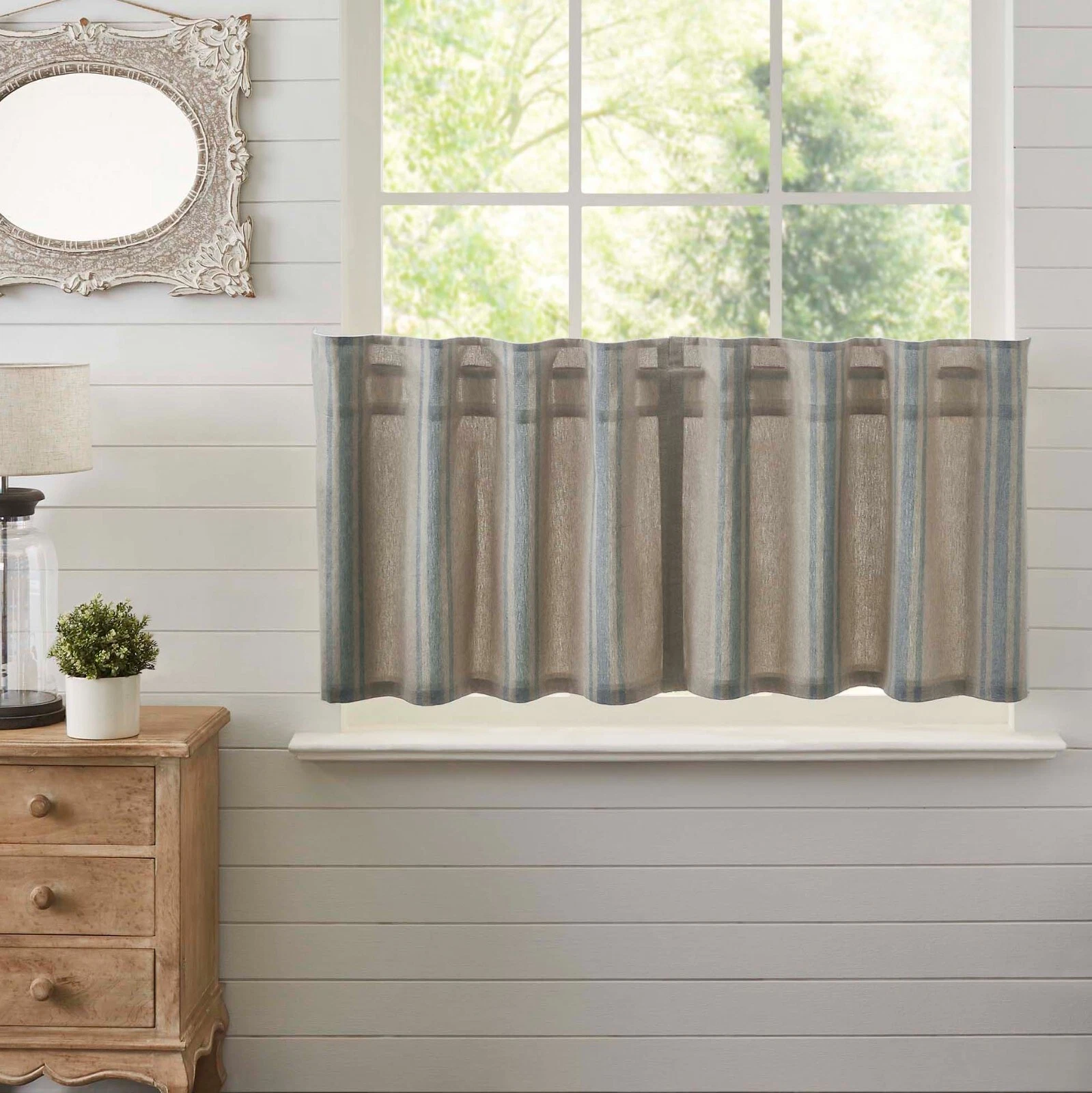 VHC Grain Sack Cafe/Tier Curtain