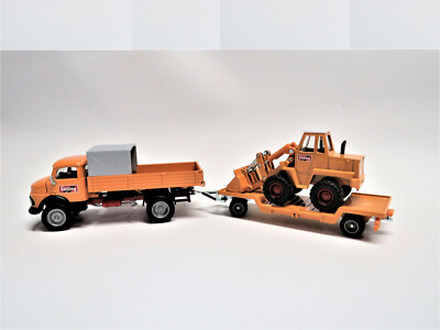 Siku 4117 LKW MB 710 Rundhauber + Tieflader + Radlader Kramer 411