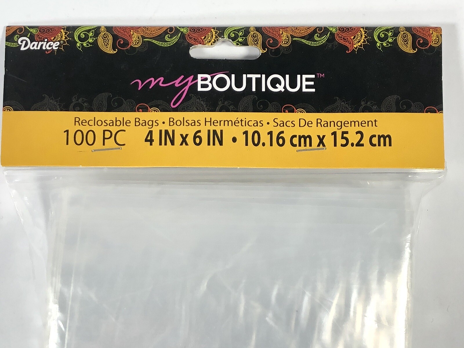 100 Darice Clear Poly Reclosable Ziplock Bags 4 X 6 Inches Hobby Craft