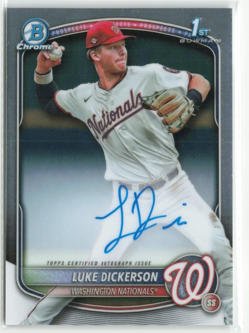2025 Bowman Chrome Prospect Autographs Luke Dickerson #CPA-LDI Auto Washington